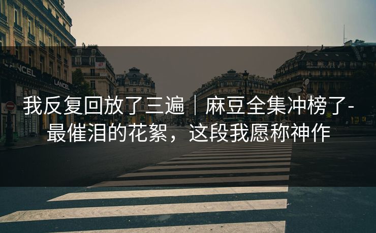 我反复回放了三遍｜麻豆全集冲榜了-最催泪的花絮，这段我愿称神作
