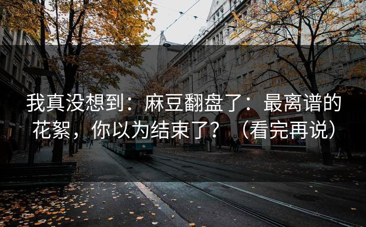 我真没想到：麻豆翻盘了：最离谱的花絮，你以为结束了？（看完再说）