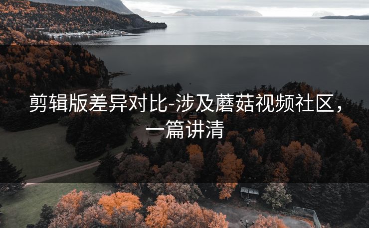剪辑版差异对比-涉及蘑菇视频社区，一篇讲清