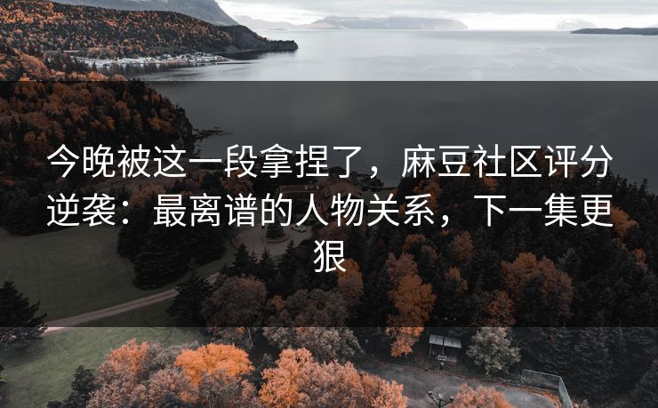 今晚被这一段拿捏了，麻豆社区评分逆袭：最离谱的人物关系，下一集更狠