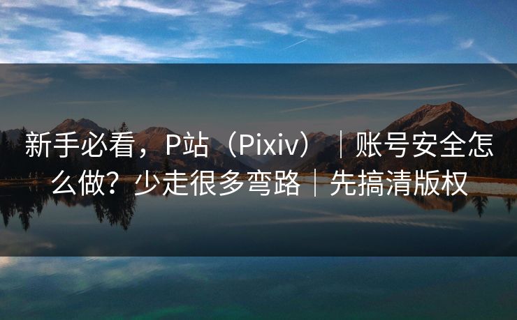 新手必看，P站（Pixiv）｜账号安全怎么做？少走很多弯路｜先搞清版权